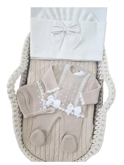 Coordinato fiocchi beige